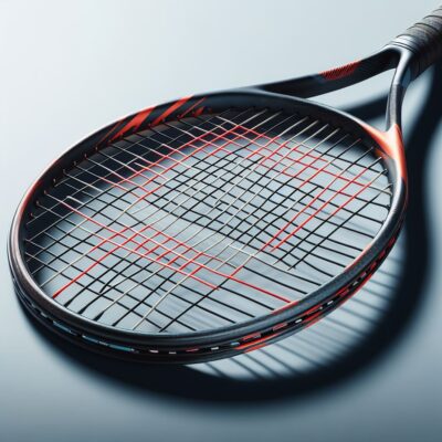 Tennisschläger mit hybrider Bespannung