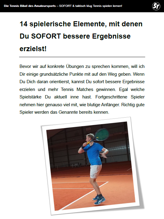 Mein eBook zum Tennis lernen