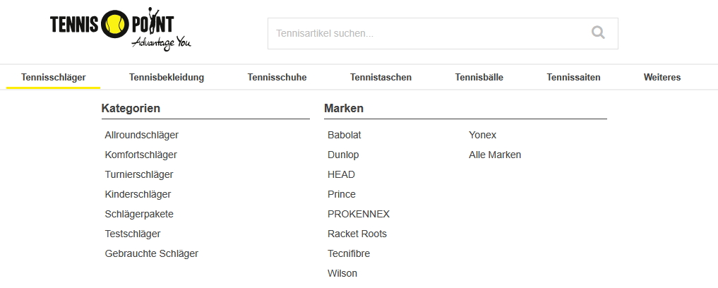 Auf der Suche nach Damen Tennisschlägern