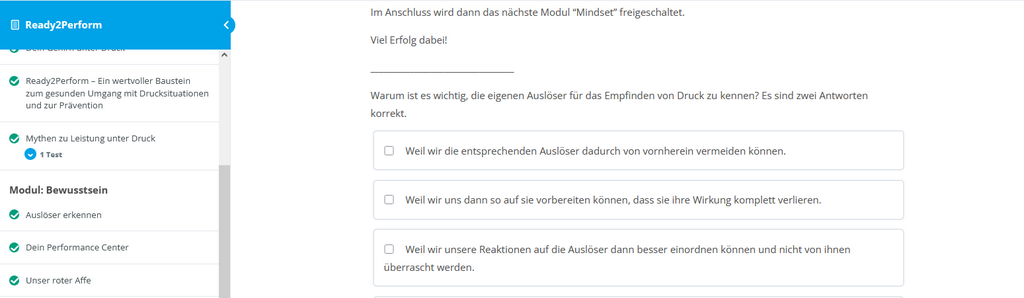 Abschluss-Test im Form von Multiple-Choice